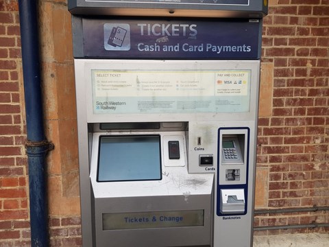 Axminster Station ticket machine