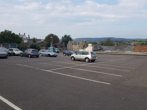 Poplar Mount Car Park Axminster general view 1