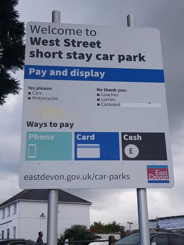 West Street short stay car park sign