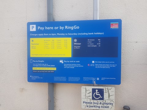 Free motorcycle parking at South Street In allocated space