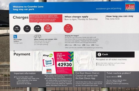 Coombe Lane Car Park Axminster Charges